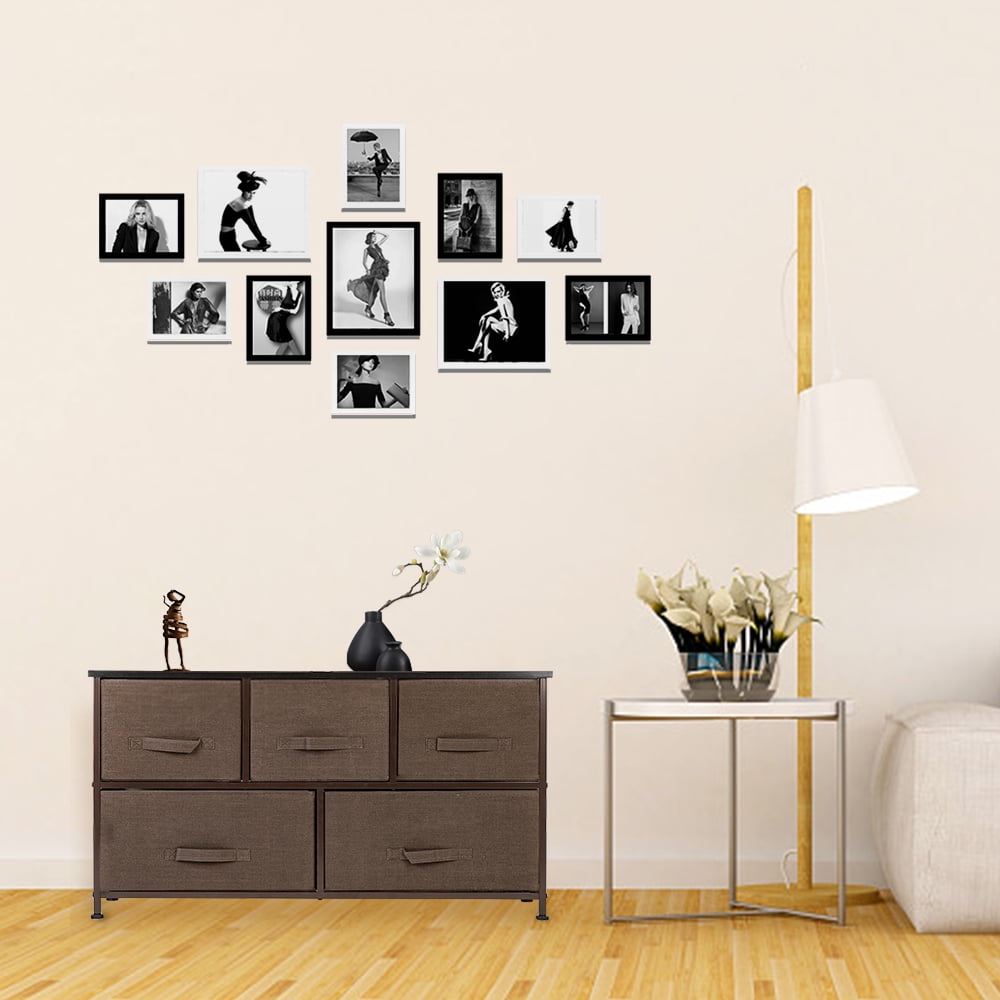 Kepooman 2-Tier Dresser Organizer, 5 Cube Fabric Dresser Tower for Bedroom/Hallway/Entryway/Closets