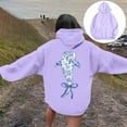 thumbnail image 4 of Bibifish Hoodies For Women Fashion Preppy Shark Graphic Print Hoodies Fall Oversized Hoodies Casual Long Sleeve Pockets Tops, 4 of 7