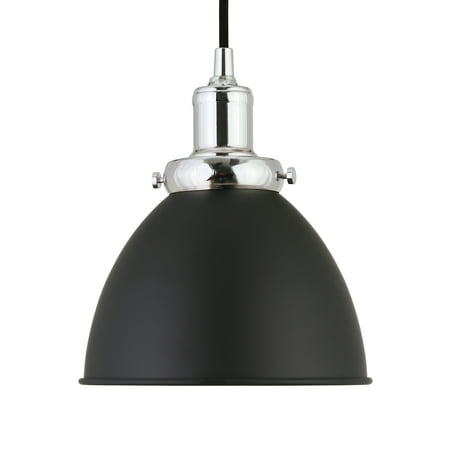 

Evelyn&Zoe Madison 8 Wide Pendant with Metal shade in Blackened Bronze/Polished Nickel/Blackened Bronze