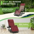 thumbnail image 3 of PNKKODW Oversized 29" XL Zero Gravity Chair w/Upgraded Lock and Wider Cup Holder,Removable Cushion&Headrest&Footrest, Camping Reclining Lawn Chair for Patio Outdoor Office,Wine Red, 3 of 9