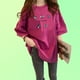 thumbnail image 2 of Camiseta de mujer estampada de manga corta con cuello redondo, camiseta holgada de verano, rosa roja, L sidaley  AP001204-38B, 2 of 7