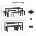 thumbnail image 6 of Aiho 63" Dining Table Set for 6, Kitchen Table with 2 Stools & 2 Benches, Wood Dining Room Dinette Sets with Metal Frame for Breakfast Nook and Small Space - Black, 6 of 6