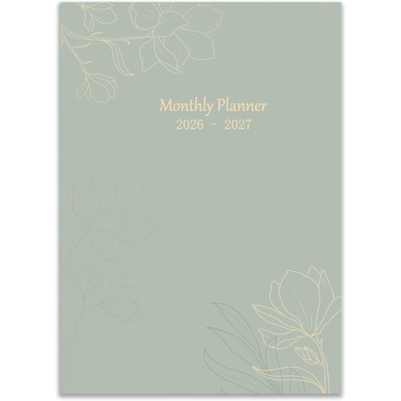Simplified 2026-2027 Monthly Planner and Calendar Book. Runs From Jul 2026 - Dec 2027, Monthly Planner 2026-2027 Easy to Organize Your Daily Life, 7" x 10", Green
