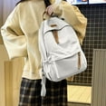 thumbnail image 3 of Backpacks for Men Women Lightweight Solid Color Bag College Backpack Cute Aesthetic Backpack Casual Daypack 2026 White 11.8 In, 3 of 5