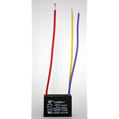 - new tech ceiling fan capacitor 3 wire 1.5uf+3uf
