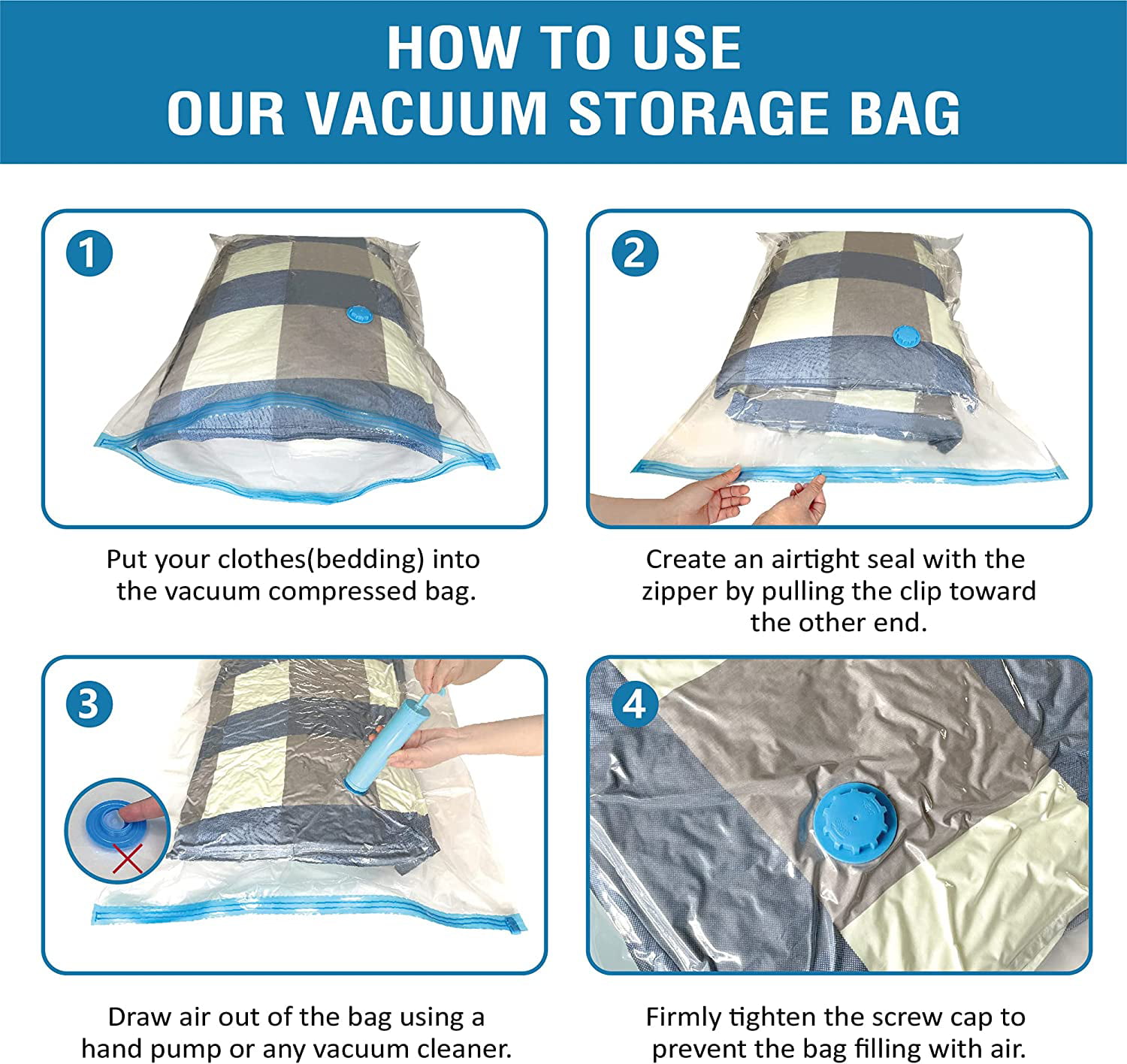  WTREE 20 Pack Vacuum Storage Bags, Space Saver Bags (4