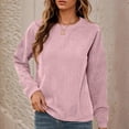 thumbnail image 2 of Timegard Tops for Women Crew Neck Long Sleeve Knit Comfy Blouse Fall Basic Casual Loose Sweatshirts, 2 of 6