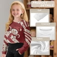thumbnail image 6 of Xoenoiee Christmas Snowman Candy Print Girls Crew Neck Long Sleeve Cropped Sweatshirts Xmas Loose Fit Pullover Tops Winter Fall Clothes, 9-10 Years, 6 of 7