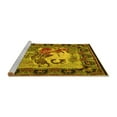thumbnail image 2 of Ahgly Company Machine Washable Indoor Round Medallion Yellow French Area Rugs, 5' Round, 2 of 4