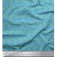 thumbnail image 1 of Soimoi Blue polyester Crepe Fabric Leaves & Heart Decor Fabric Printed Yard 42 Inch Wide, 1 of 3
