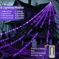 thumbnail image 5 of Halloween Outdoor Decoration, 200'' Giant Spider Web + 59'' Giant Spider with 150 LED Lights, with 8 Lighting Modes, Suitable for Yard, Garden, Haunted House Decoration, 5 of 7