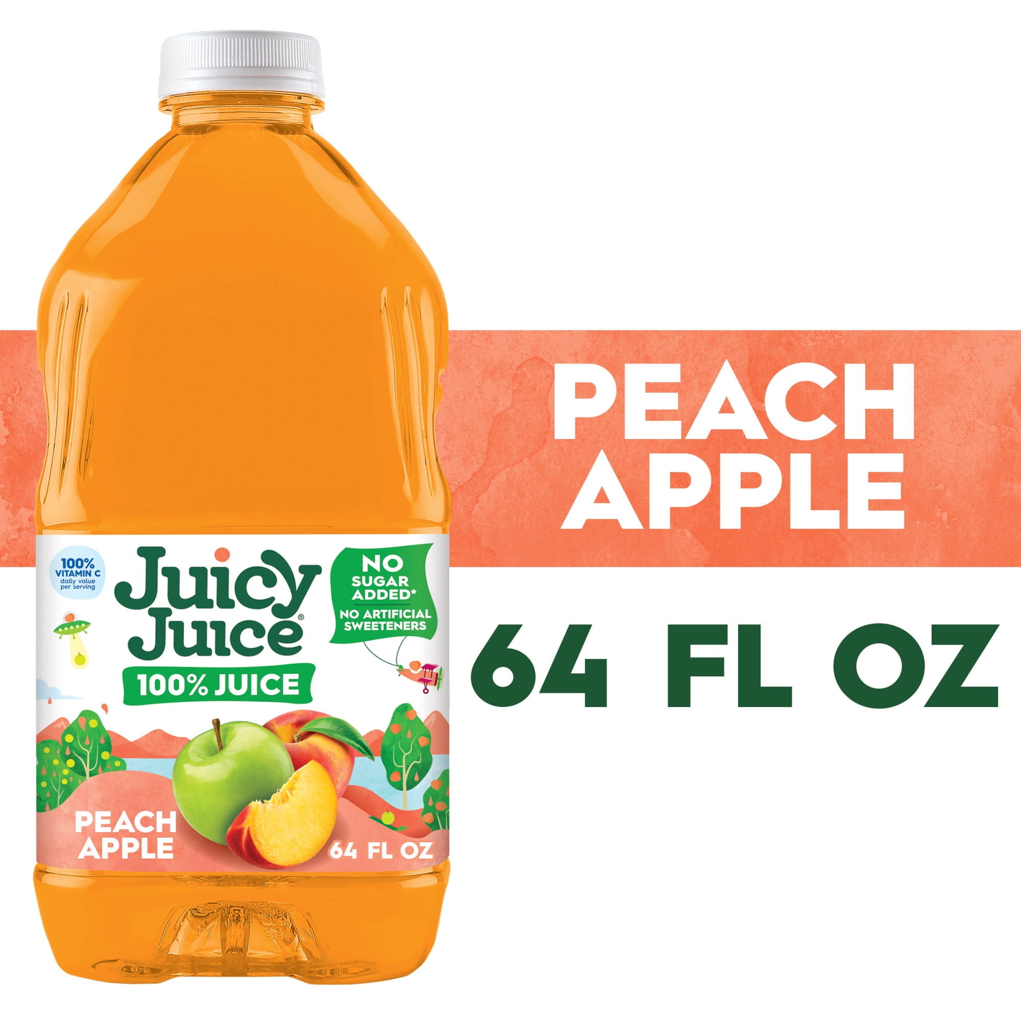 Juicy Juice 100% Juice, Peach Apple, 64 fl oz Bottle