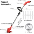 thumbnail image 6 of bestolf 12V 2000mAh Anti-slip Handle Weed Trimmer Cordless Electric Weed Lawn Eater  Telescopic Rod Edger-US Plug, 6 of 16
