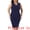 Navy Blue, variant on Women's Plus Size Work Dress V Neck Ruched Bodycon 3X Black
