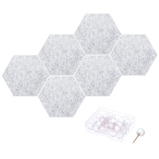 Panneaux Acoustiques Hexagonaux B1 Ignifuges et Insonorisés en Mousse avec 30 Punaises (Gris Clair)
