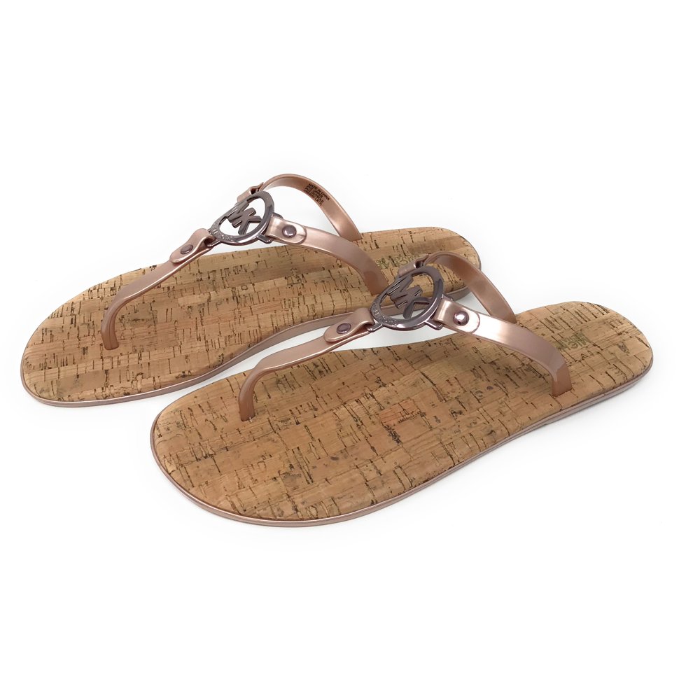 Michael Kors Michael Kors MK Charm Jelly PVC Flip Flop Sandal, Sable (8M)