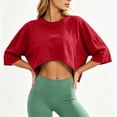 thumbnail image 5 of Posijego Workout Tops for Women 3/4 Sleeve Crop Tops Summer Athletic Running Yoga Sport Tees Activewear Gym Shirts for Ladies, 5 of 8
