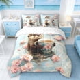 thumbnail image 3 of Manfei Oil Painting Otter Bedding Comforter Set for Kids Boys and Girls, Animal Print King Bedding Sets, Reversible 7-Piece, 3 of 6