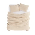 thumbnail image 4 of Brooklyn Loom Oversized Marshmallow Plush 100% Microfiber Polyester Ivory 3-Piece King Comforter Set, Solid Casual themed, Adult Bedding, OEKO-TEX Certified, 4 of 10
