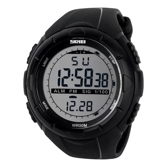 Reloj Hombre Skmei 1025 Sumergible Digital Alarma Cronometro Color De La Malla Negro