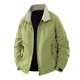 thumbnail image 1 of Blusa y camisa de manga larga con cuello vuelto para hombre, ropa de trabajo a prueba de viento de color sólido de otoño, chaqueta informal de solapa de manga larga para hombre, abrigo de poliéster, 1 of 3