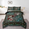 thumbnail image 1 of Erosebridal Gothic Skull Comforter Sets Queen Size,Exotic Style Bedding Queen Comforter Set,Ultra Soft Reversible Bedding Sets Queen with Comforter,Bohemian Decor,3 Pieces, 1 of 8
