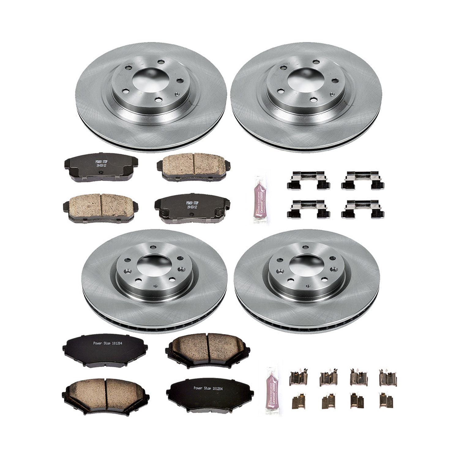 Power Stop Front and Rear Stock Replacement Brake Pad and Rotor Kit KOE2725