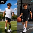 thumbnail image 3 of RBX Boys Activewear Set with Performance Mesh Jersey Tees and Athletic Gym Shorts 3 Piece Outfit, 3 of 7
