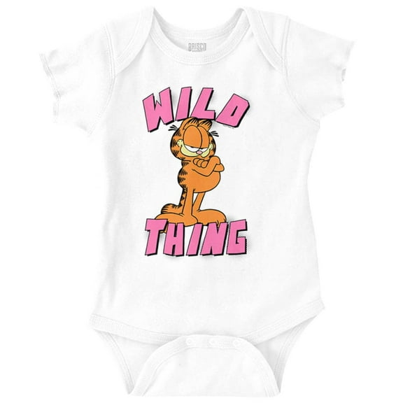 Retro Garfield Cartoon Wild Thing Romper Boys or Girls Infant Baby Brisco Brands NB