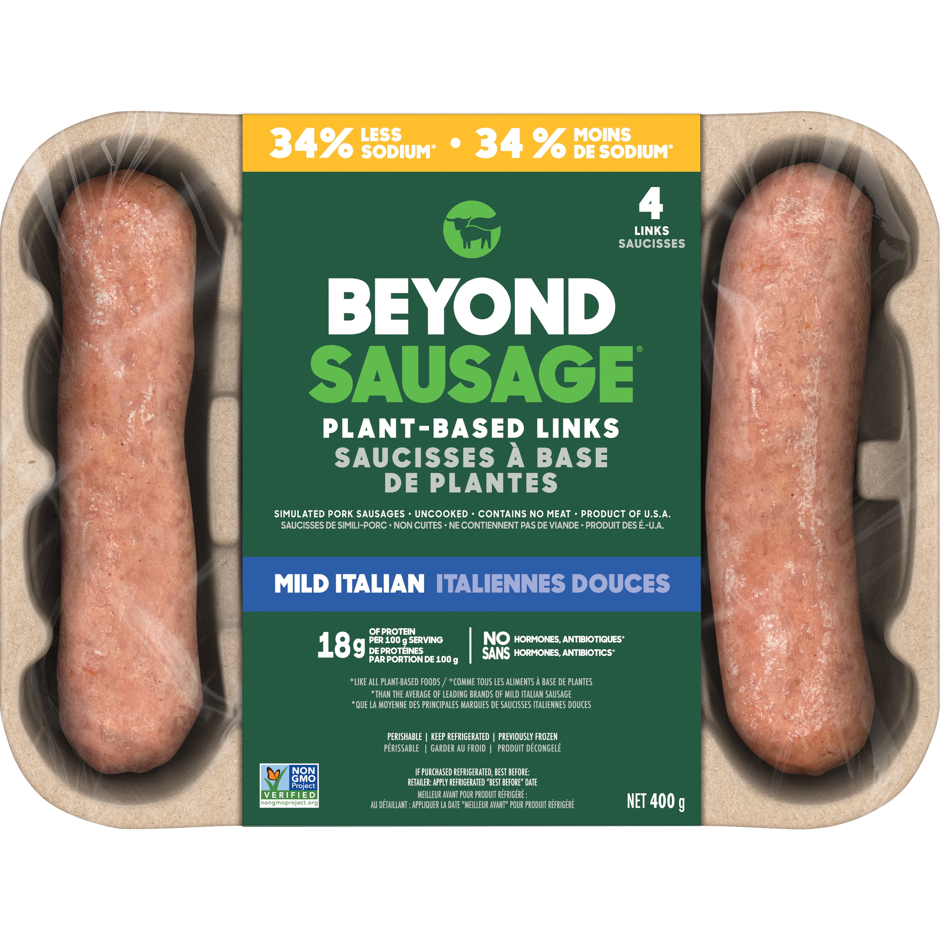 Beyond Meat Plant-Based Mild Italian Sausage, 400g, 400g