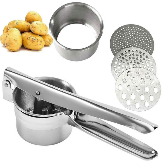 Stainless Steel Potato Ricer & Spaetzle Press with 3 Interchangeable Discs for Spaghetti Ice Cream Maker OPMIUM