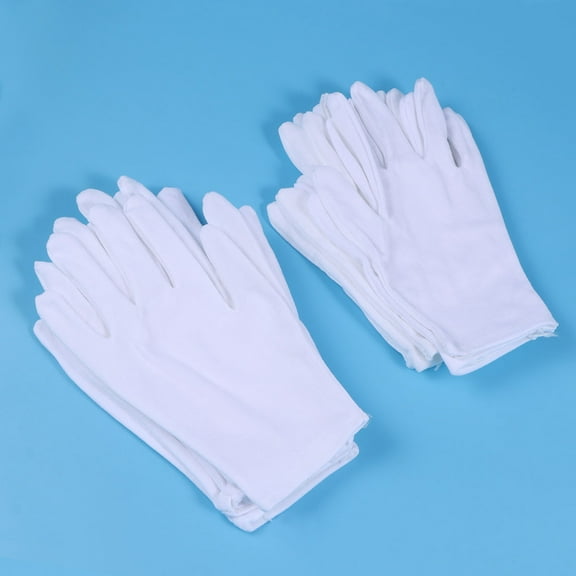 Toddmomy Cotton Gloves White For Women In Laboratory 12 Pairs 9.1*4.7in