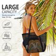 thumbnail image 3 of Livhil Large Beach Mesh Tote Bag, Foldable Beach Tote Bag Waterproof Sandproof for Beach Picnic Vacation (Black), 3 of 8