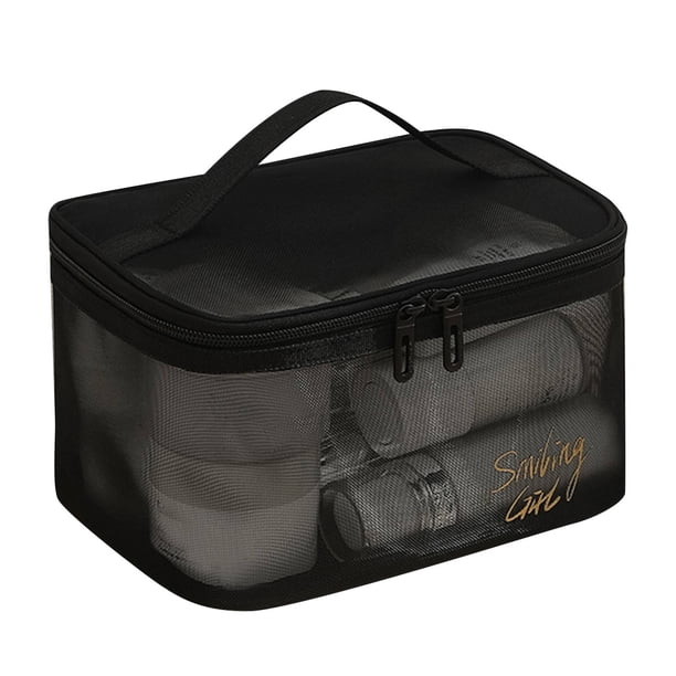 Bolsas de Artículos de Aseo de Viaje Bolsa de Almacenamiento Transparente de Mano de Gran Capacidad, Almacenamiento Portátil de Viaje de Doble Capa Y Organizador de Bolsa de Almacenamiento de Artículo