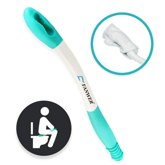 HEVIRGO Long Handle Reach Wiper Self Wipe Assist Holder, Toilet Aid Wiping Wand Paper Tissue Grip Assist Device, Long Reach Comfort Wipe Extender