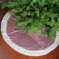 thumbnail image 3 of Northlight 47" Pink and White Round Christmas Tree Skirt with High Pile Fleece Border, 3 of 3