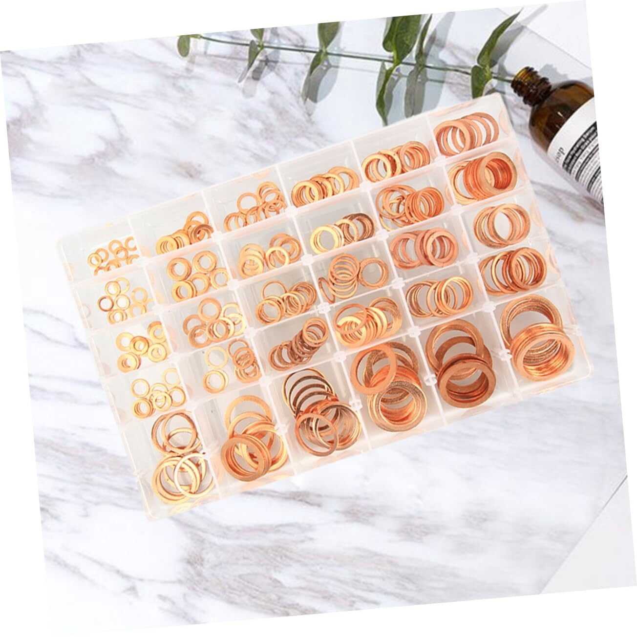 300pcs Flat Washer Hydraulic Fittings Washers Sealing Gasket Oil Washers Gasket Oil Crush Washers Lock Washer Assortment Oil Drain Gasket Metric Washer Gasket