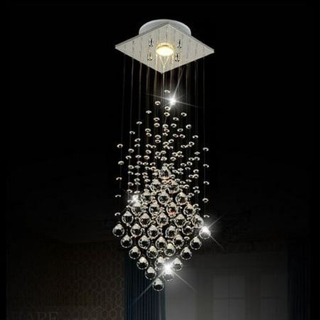 Surpars House Flush Mount 1 Light Crystal Rain Drop Chandelier Surpars House Flush Mount 1 Light Crystal Rain Drop Chandelier 1x3w Gu10 Led Bulb