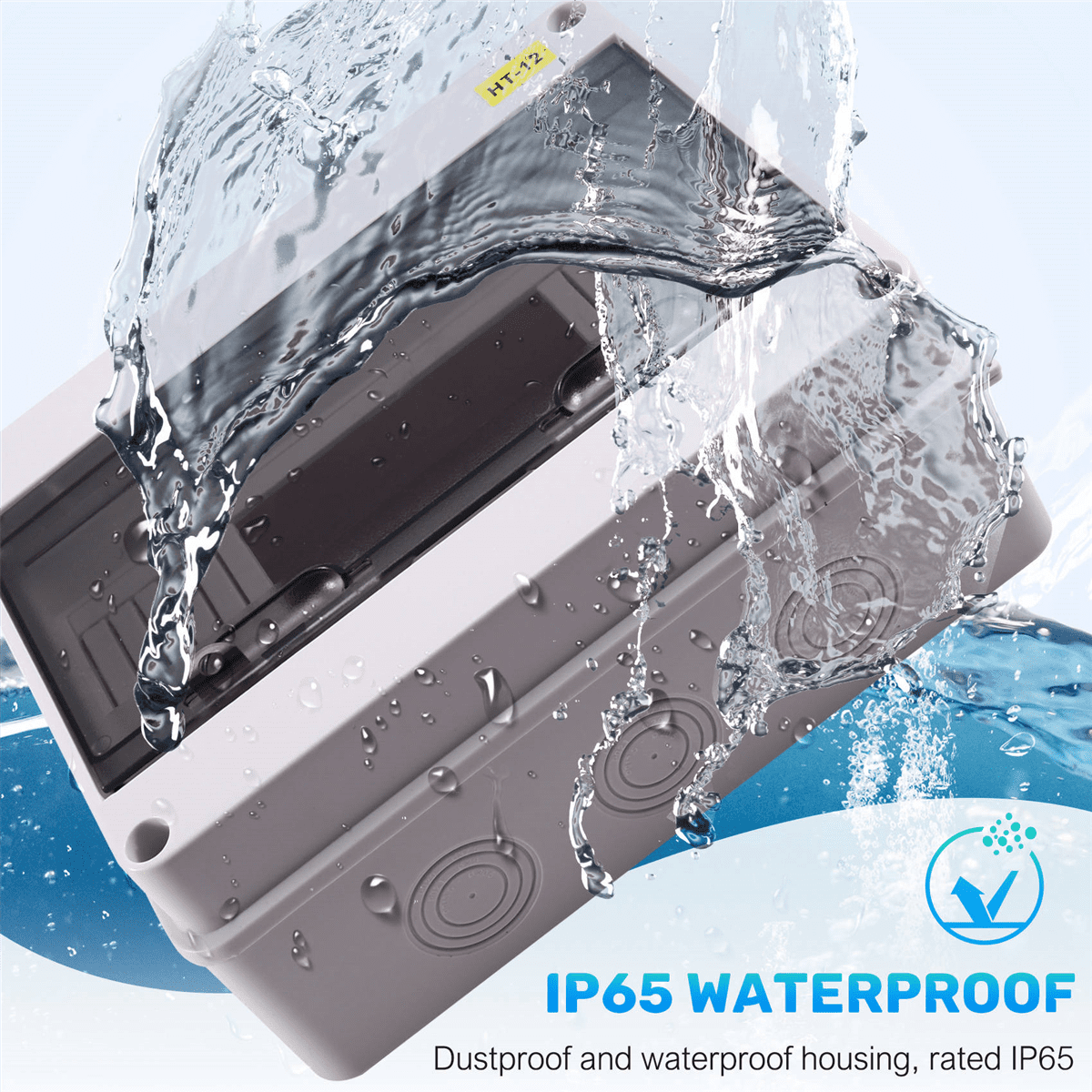 HT Series Junction Box 12WAY PC IP65 Waterproof Distribution Box Outdoor Plastic Electrical HT-12Way for Circuit Breaker