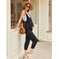 thumbnail image 4 of Ekouaer Jumpsuits for Women Sleeveless Spaghetti Strap Ribbed Overall Jumpsuit V Neck Summer Romper with Pockets 2024, 4 of 7