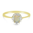thumbnail image 5 of 14k Yellow Gold Oval Opal And Diamond Ring, 5 of 5