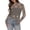 ❧319-Gray, variant on Women's Sheer Cut Out Mesh Sexy Lace Solid Color Multicolor Long Sleeve Mock Neck Top Soft Breathable Summer Daily Wear Blouse