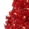 thumbnail image 4 of Northlight Pre-Lit Artificial Tinsel Christmas Tree - 4' - Red - Clear Lights, 4 of 7
