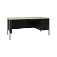thumbnail image 3 of Lorell Desk, Right-Pedestal, Steel, 66"x30"x29-1/2" , Maple/Black (LLR66906), 3 of 4
