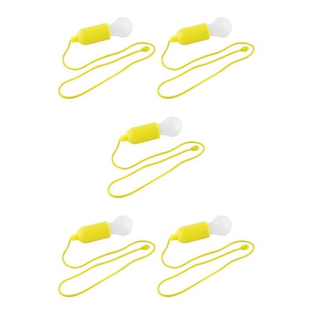 Naiovety Tire del cable de luz Bombilla LED redonda Lámpara alimentada por Suministros de emergencia a prueba de agua Accesorios de camping para Amarillo 5piezas Naiovety CBP233350