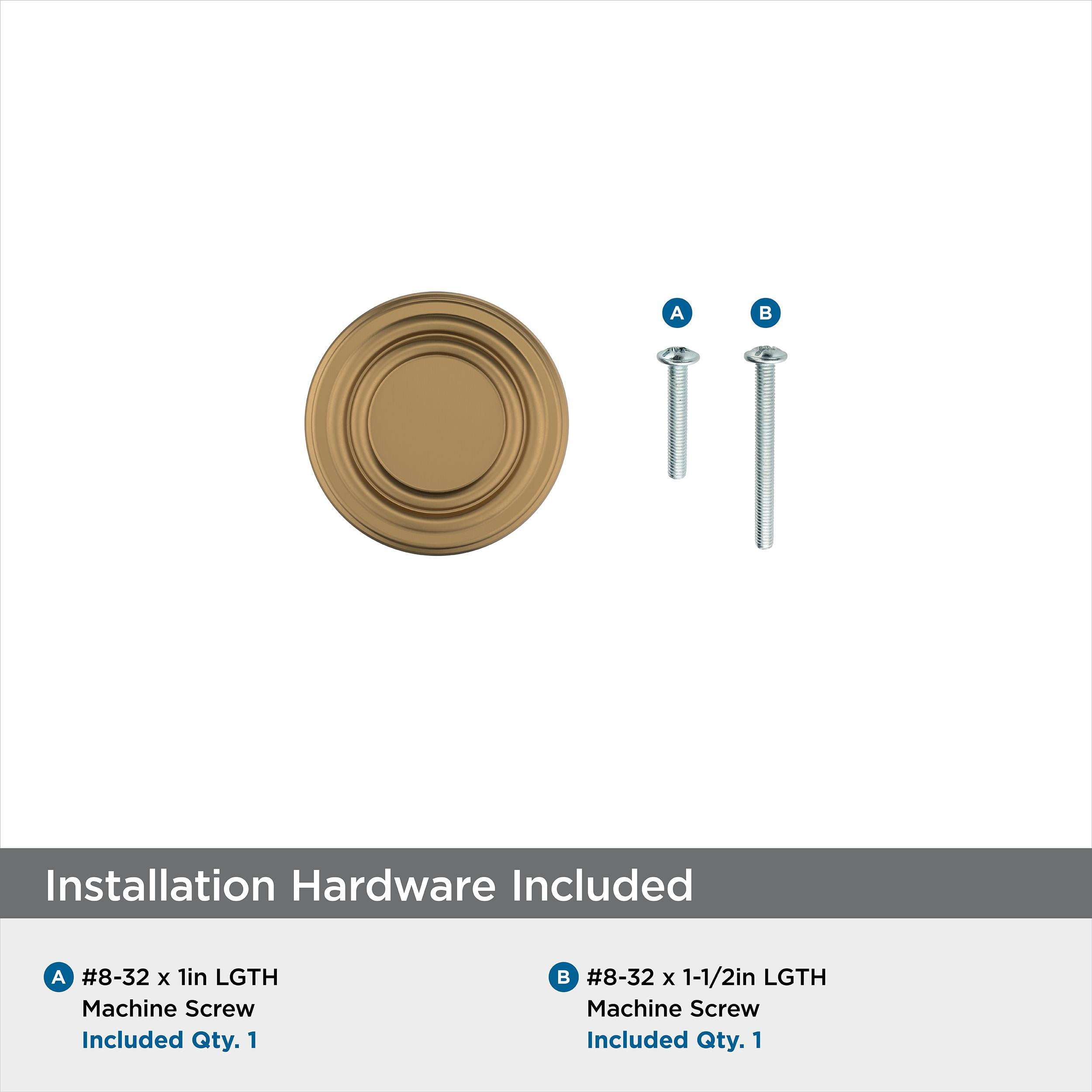 Amerock Ville 1-1/8 inch (29mm) Diameter Champagne Bronze Cabinet Knob, 10 Pack