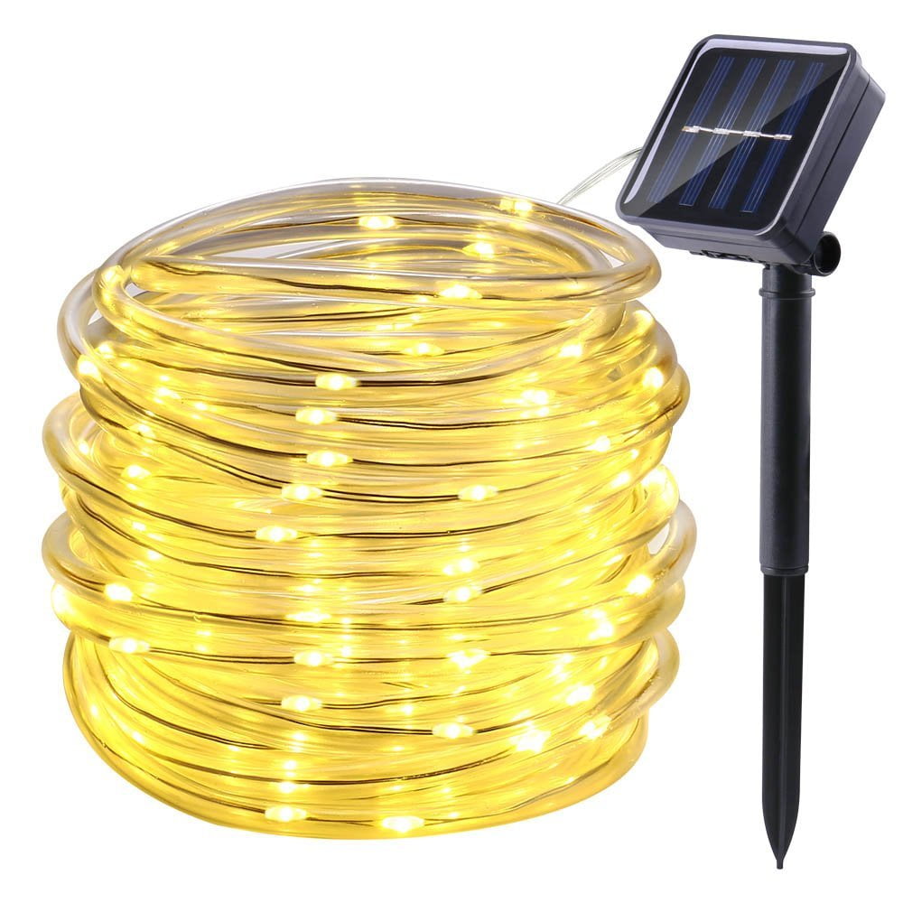 LUCKLED Solar Rope Lights, 33ft 100 LED Solar String Lights, Waterproof