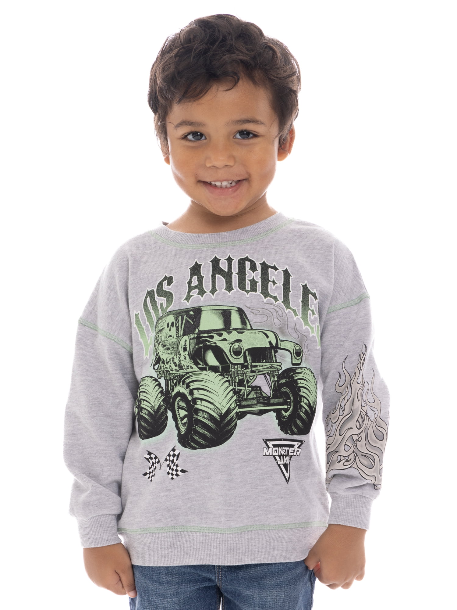 Monster Jam Toddler Boys Graphic Crewneck Sweatshirt, Sizes 12 Months-5T