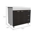 thumbnail image 5 of Ferretti Utility Sink with Three Drawers and Double Door Cabinet White Frame Black Doors, 5 of 8
