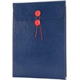 thumbnail image 1 of PU Leather A4 File Folder Document Holder Filing Envelope Project File Portfolio with String Tie Closure 3/4 Inch Expansion Brown File Folder, 1 of 8